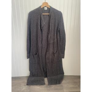 CAbi Duster Cardigan Women's Small Lara Knit Gray Sweater Knit Long Pockets